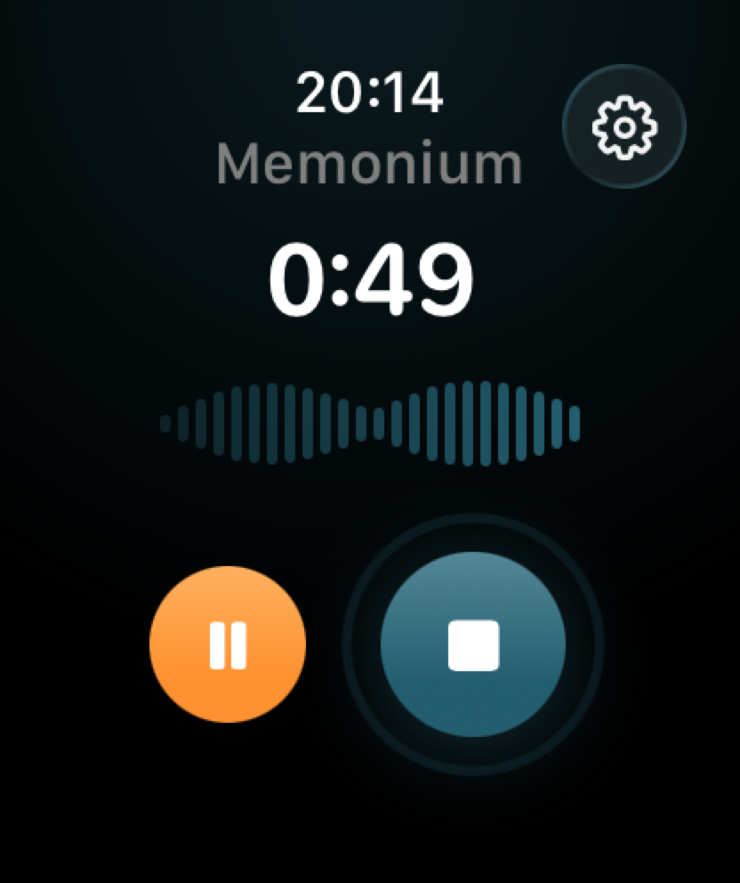 Memonium on Apple Watch recording