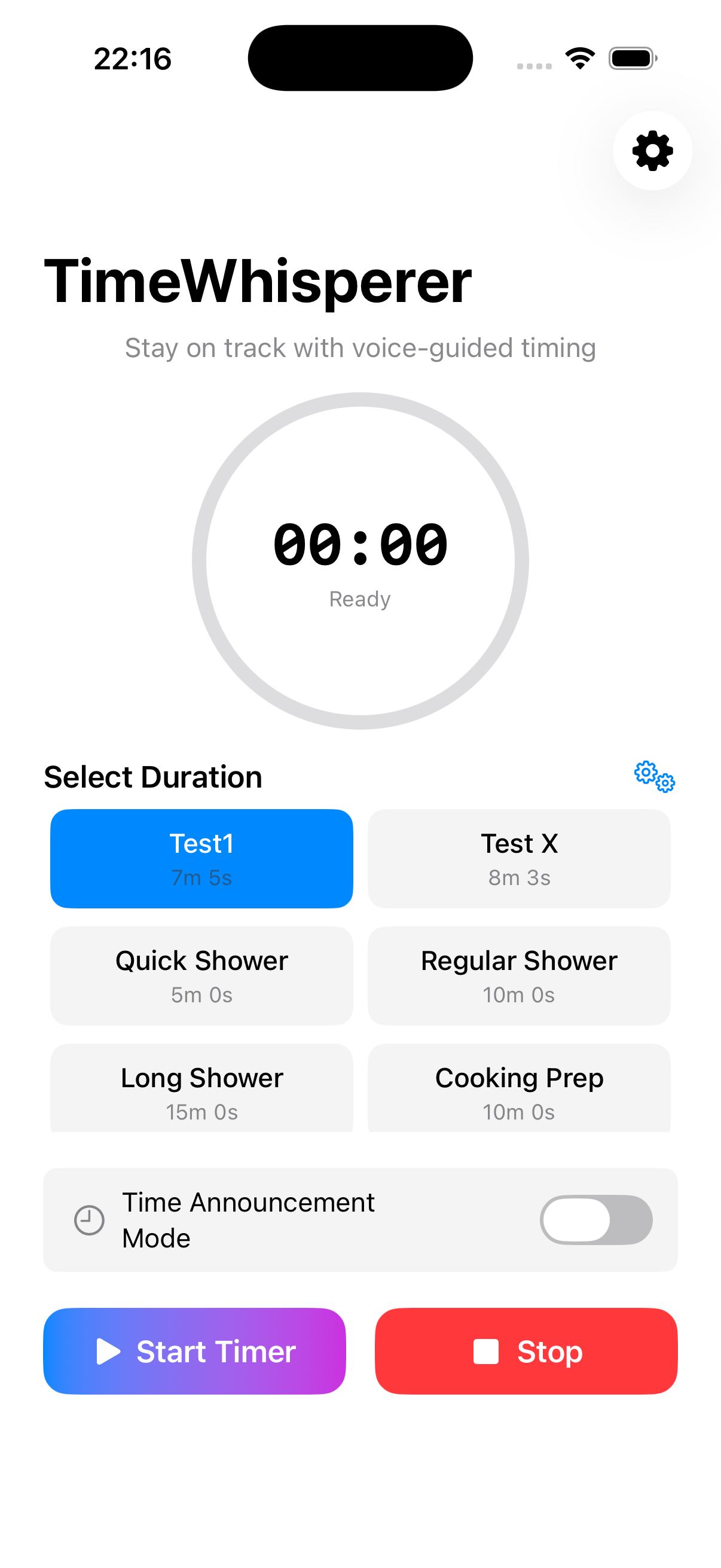 TimeWhisperer App Screenshot